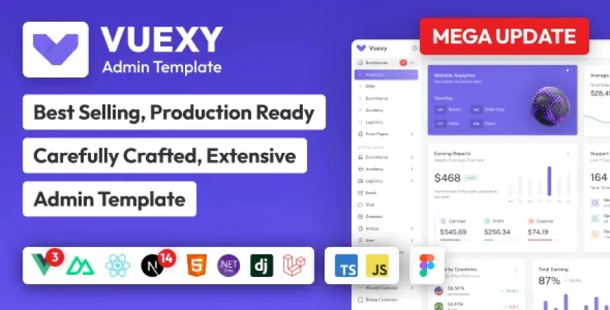 Vuexy – Vuejs, Nuxt, Next.js, HTML, Laravel, Asp.Net & Django Admin Dashboard Template (v10.3.0)